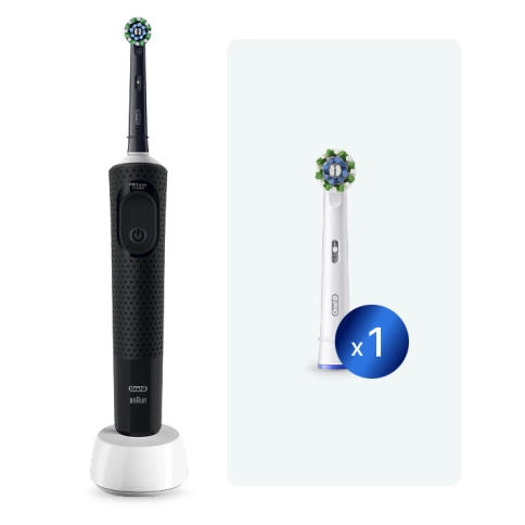 eb1f68108a2a706622adc886d4235d2f-484x484 Oral-B Braun VITALITY PRO Protect X Clean Black Cross Action Электрическая зубная щетка D103.413.3 — изображение 1
