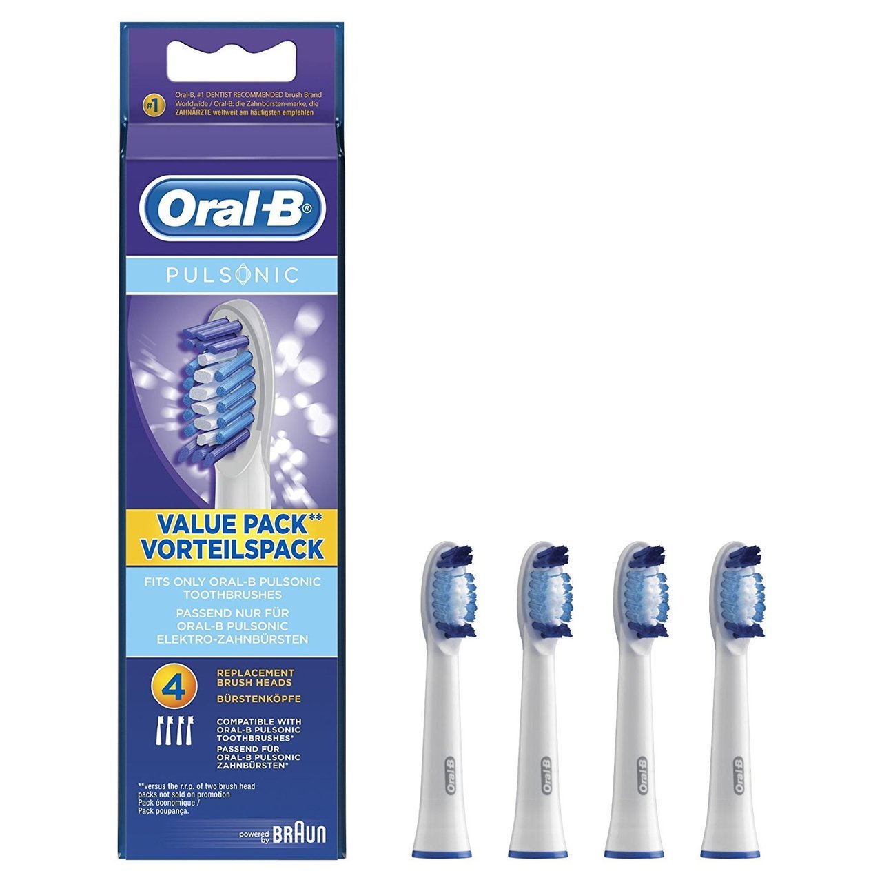 71zmbjwx1gl._sl1500_20171015171048 Oral-B Braun Pulsonic 4 шт. Насадки для звуковых электрических зубных щеток SR32-4 — изображение 1