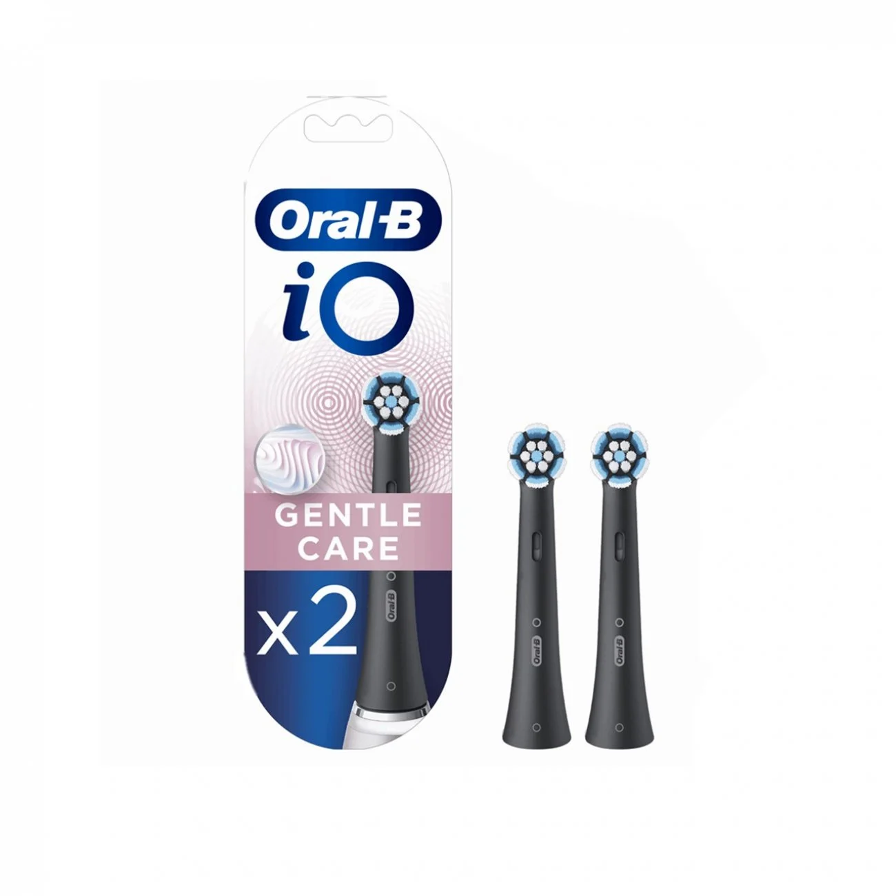 oral-b-io-gentle-care-replacement-head-electric-toothbrush-black-x2 Oral-B Braun iO Series Gentle Care Black 2 шт. Насадки для электрических зубных щеток — изображение 1