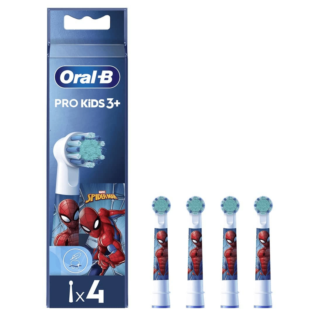 spidermanx4-1 Oral-B Braun Pro Kids Человек-Паук / Spider-Man 4 шт. Насадки детские для электрических зубных щеток EB10S-4 — изображение 1